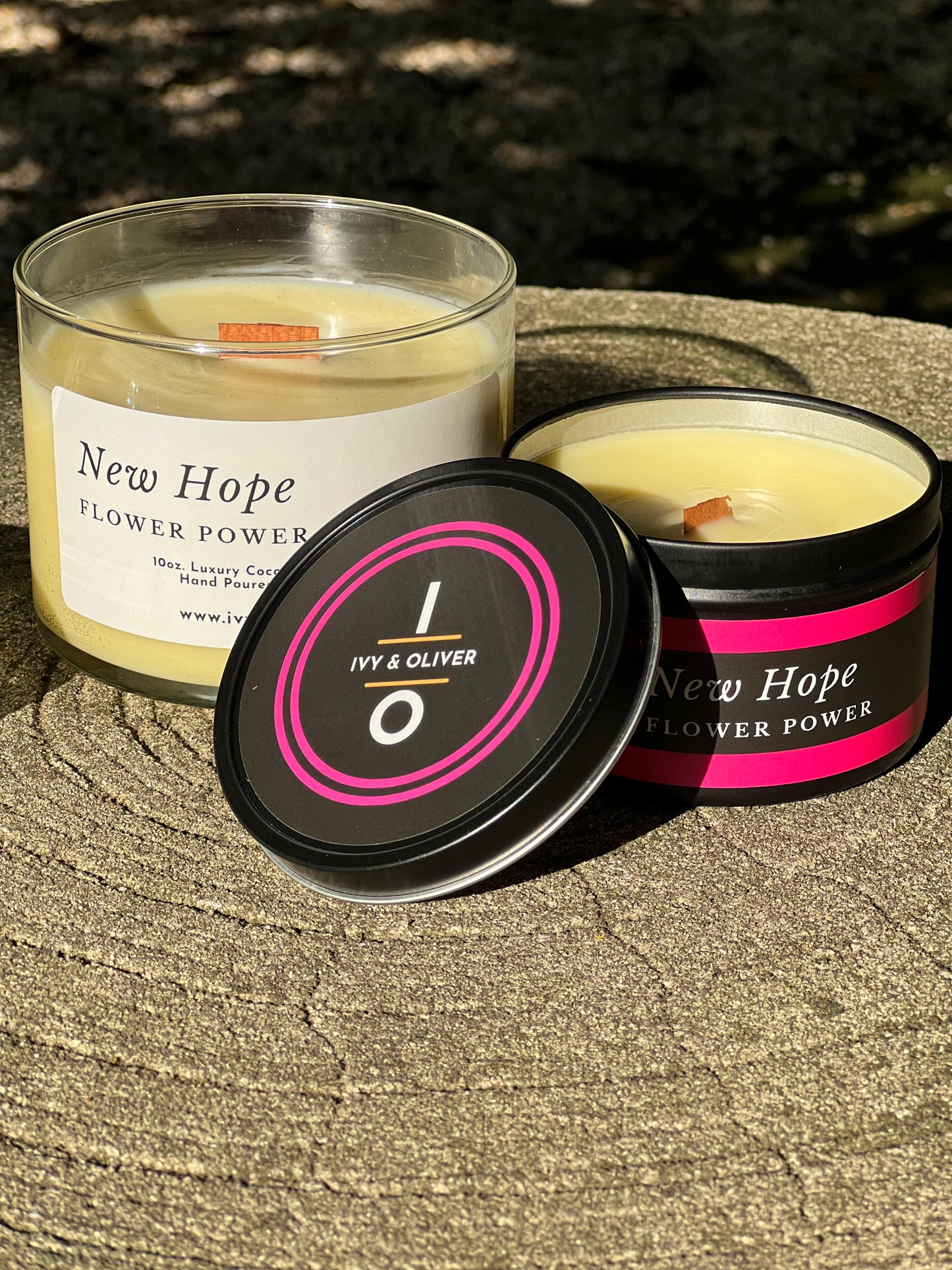New Hope - Flower Power - Wooden Wick Candle