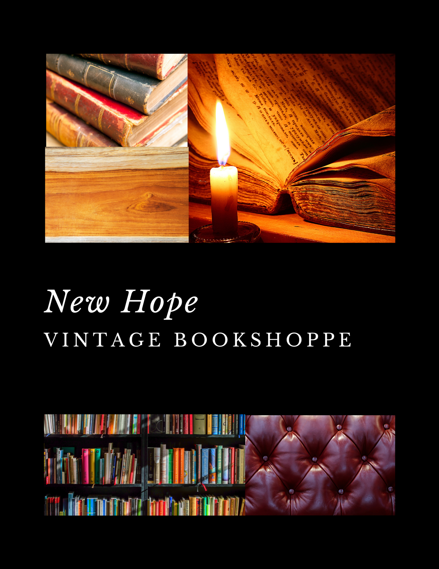 New Hope - Vintage Bookshoppe - Wooden Wick Candle